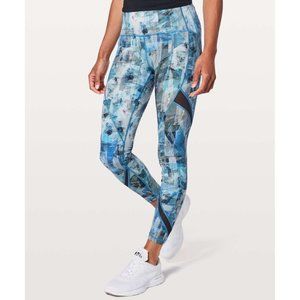 Lululemon Leggings On Pace Tight 7/8 Sun Dazed Multi Blue
